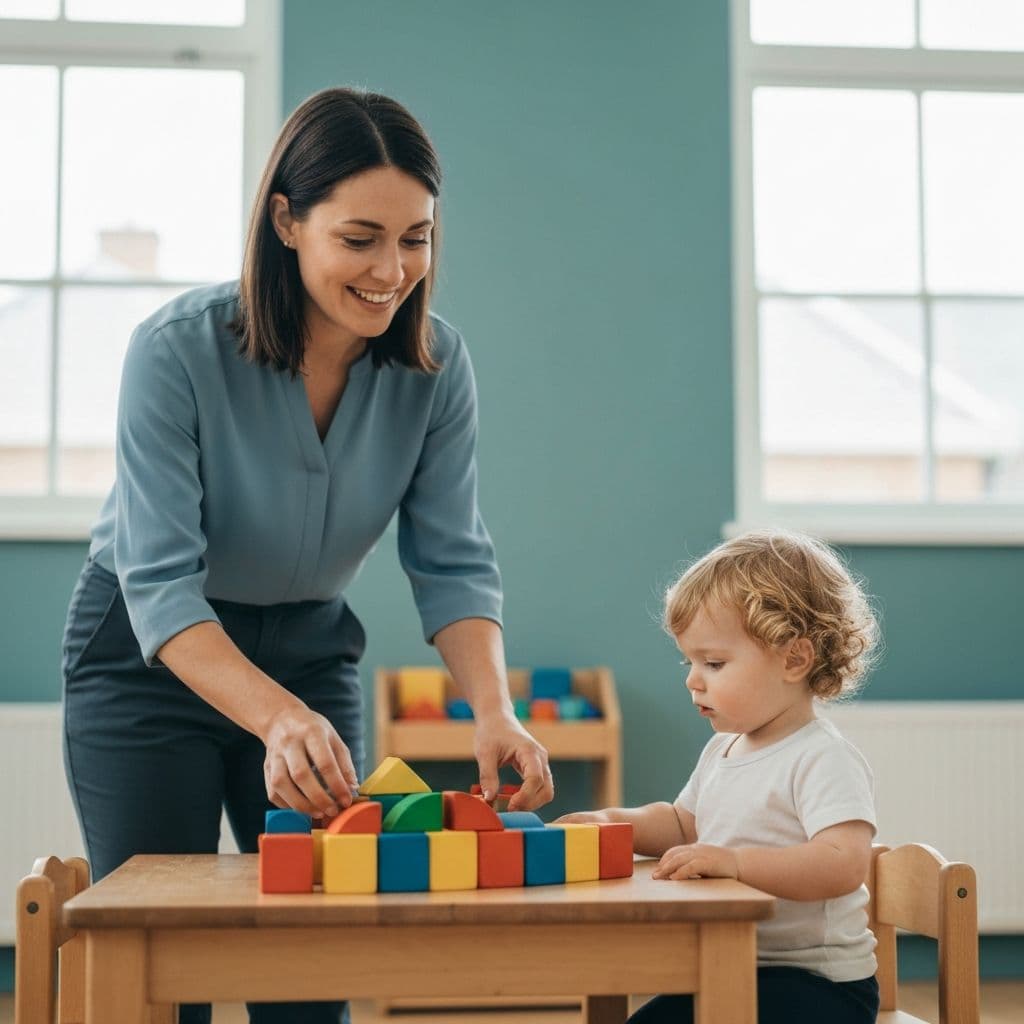 Sesión de estimulación temprana con bloques sensoriales